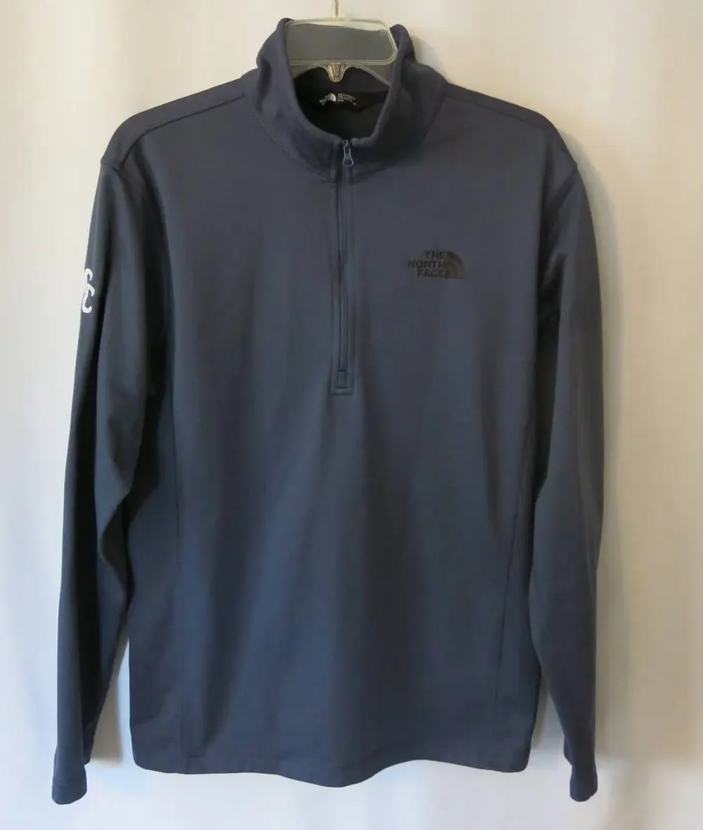 NORTH FACE Pullover Shirt 1/4 Zip Long Sleeve Size M Men CC Logo Casual Blue